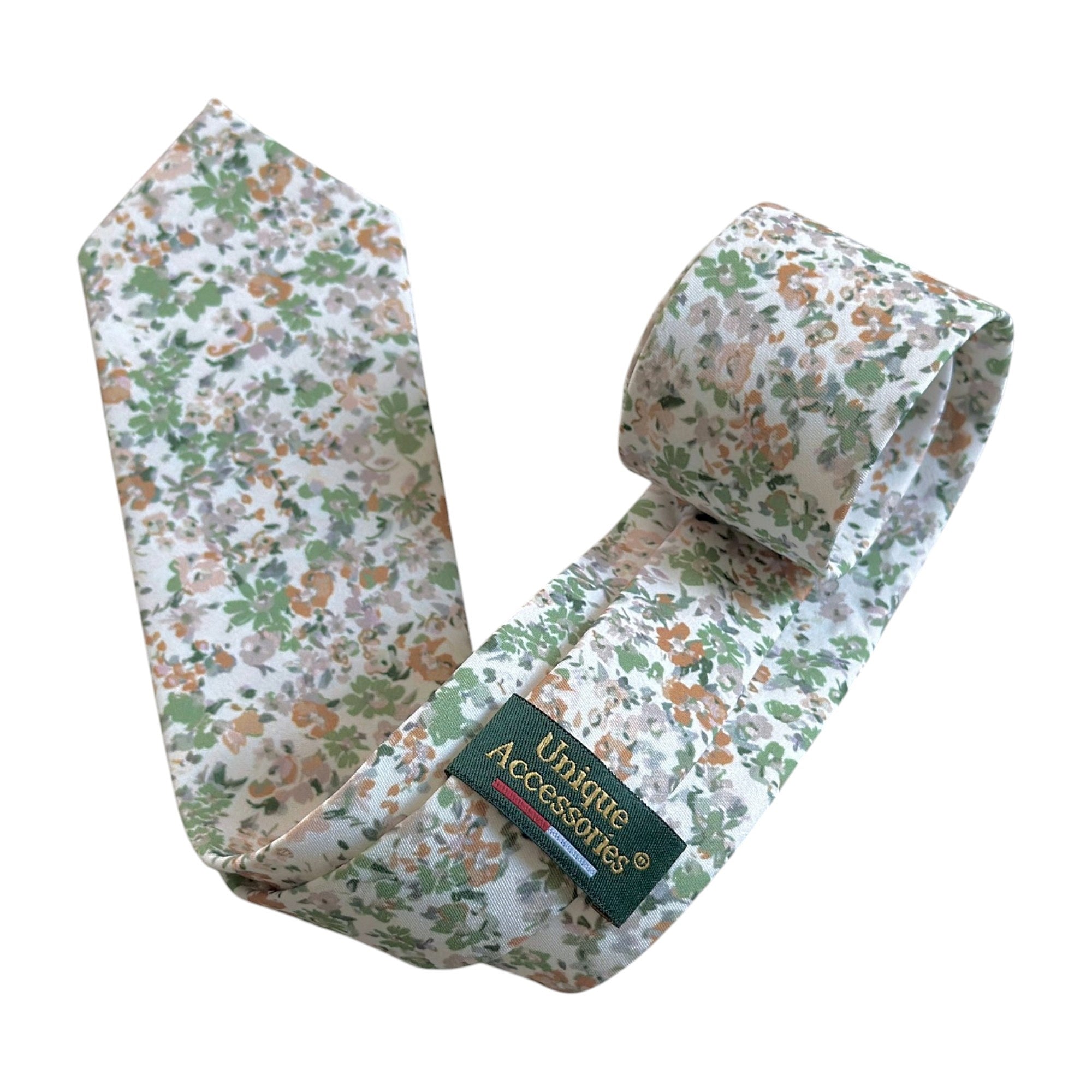 Dusty Sage Floral Tie Set for Men Wedding Tie