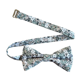 Dusty Pale Green Floral Bow Tie
