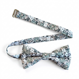 Dusty Pale Green Floral Bow Tie