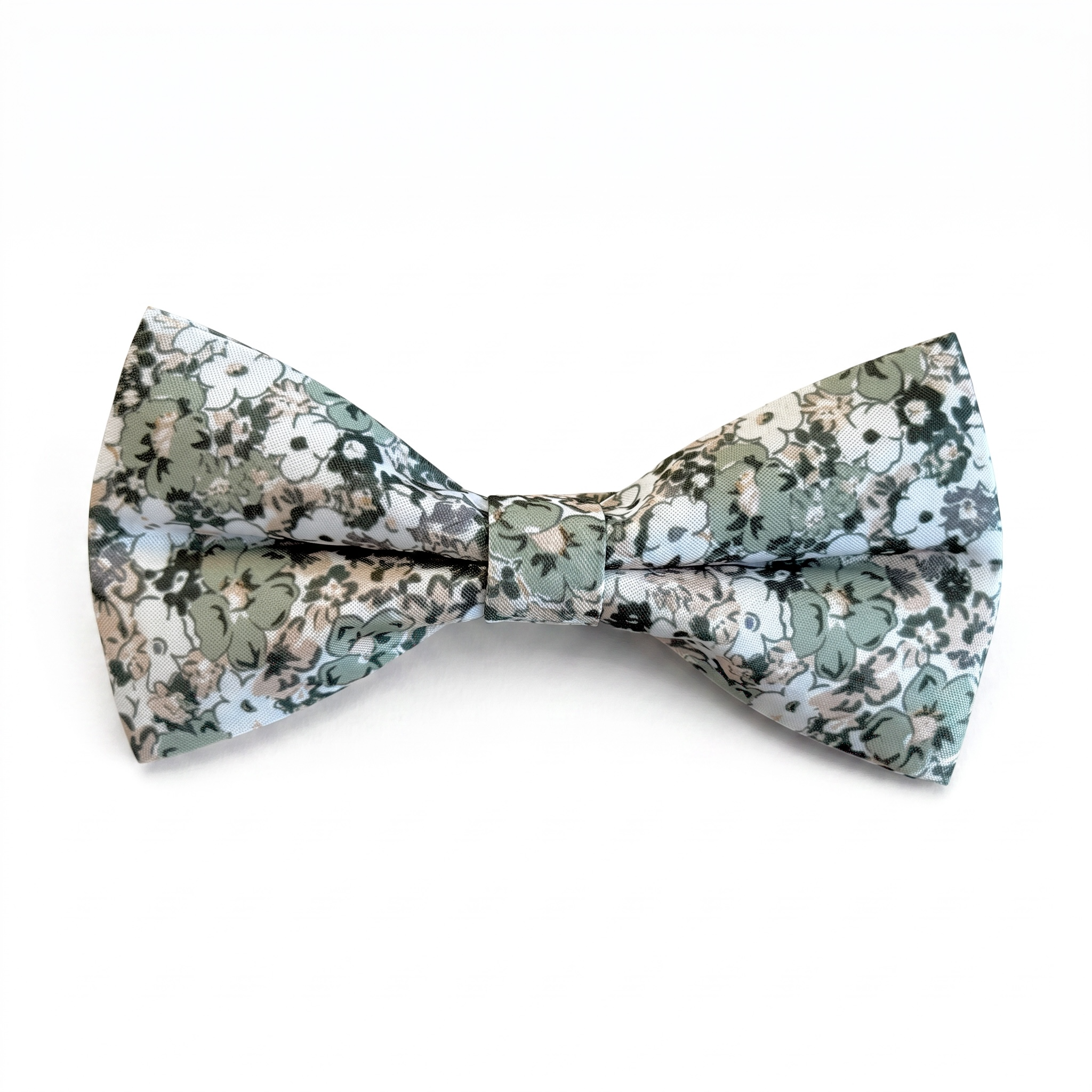 Dusty Pale Green Floral Bow Tie