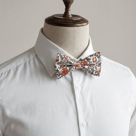 Burnt Orange Floral Bow Tie