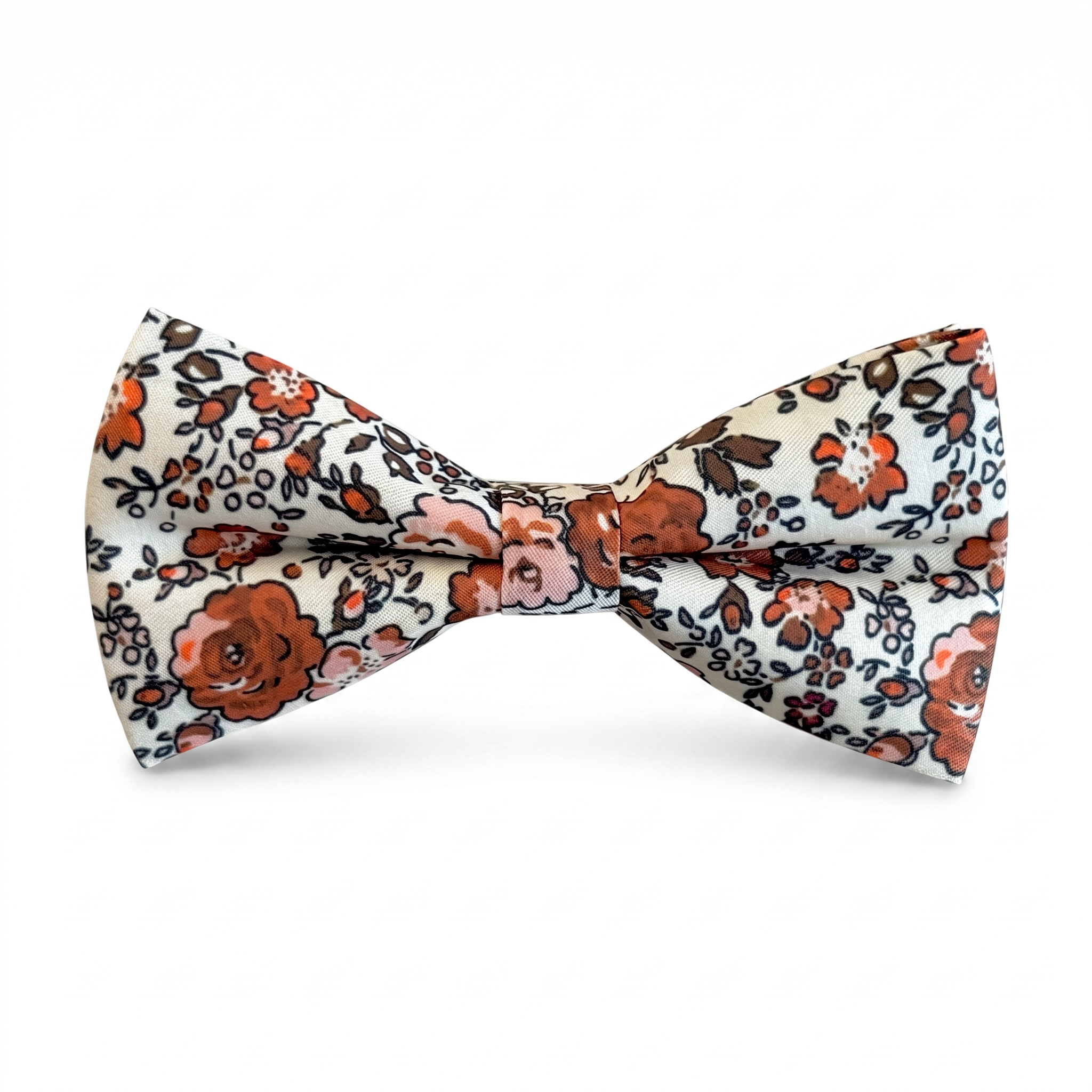 Burnt Orange Floral Bow Tie