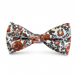 Burnt Orange Floral Bow Tie