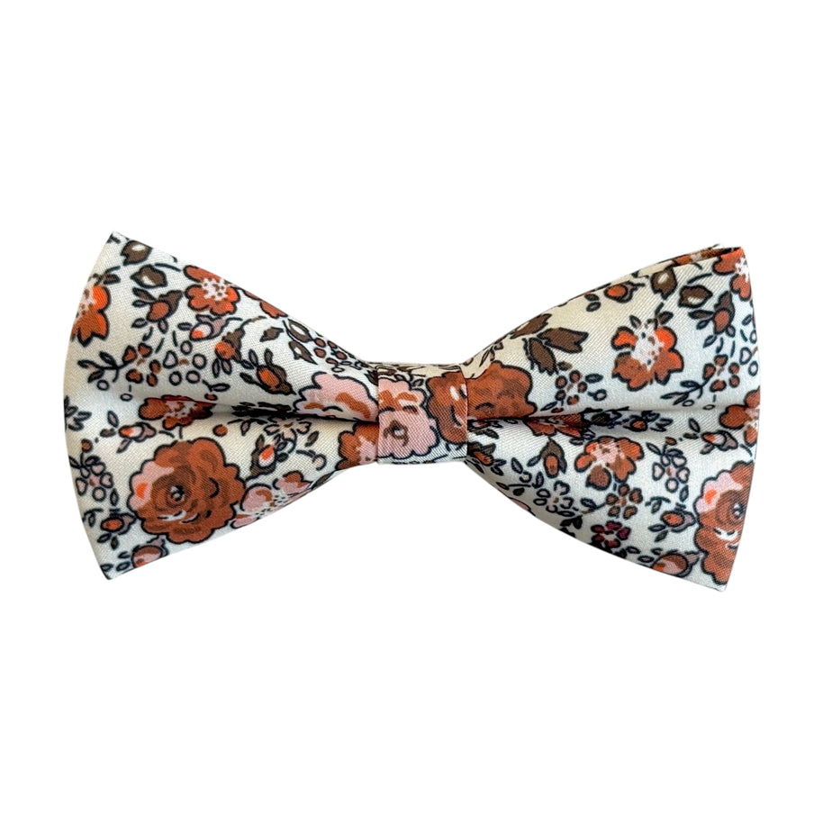 Burnt Orange Floral Bow Tie