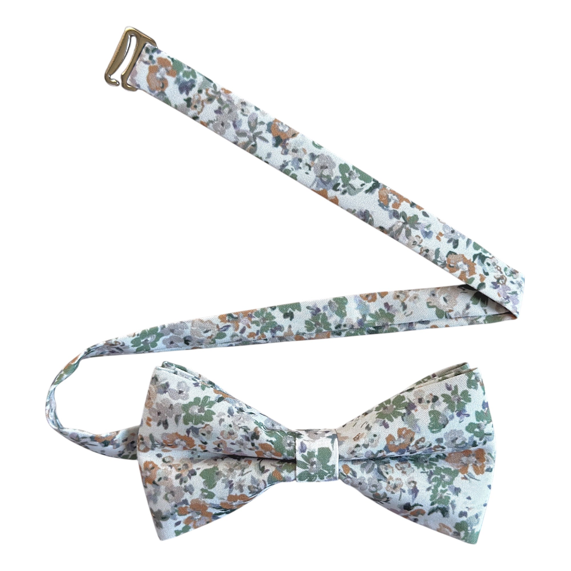 Dusty Sage Green Floral Bow Tie