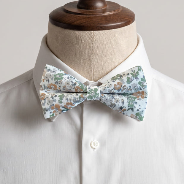 Dusty Sage Green Floral Bow Tie