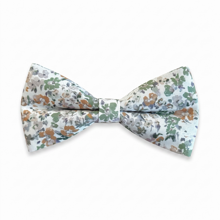 Dusty Sage Green Floral Bow Tie