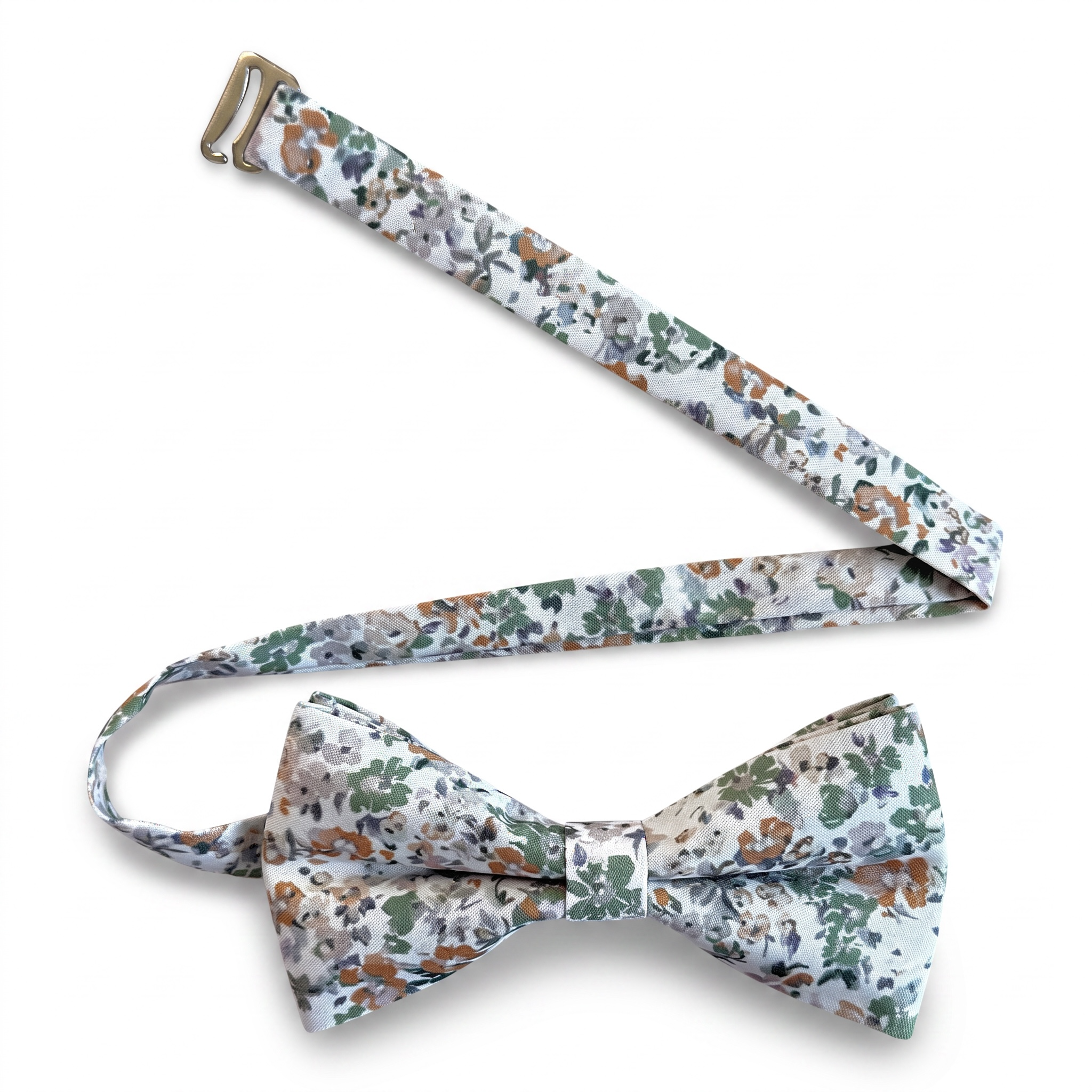 Dusty Sage Green Floral Bow Tie