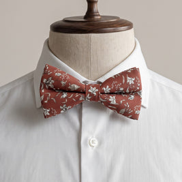 Rust Terracotta Floral Bow Tie