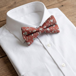 Rust Terracotta Floral Bow Tie