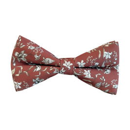 Rust Terracotta Floral Bow Tie