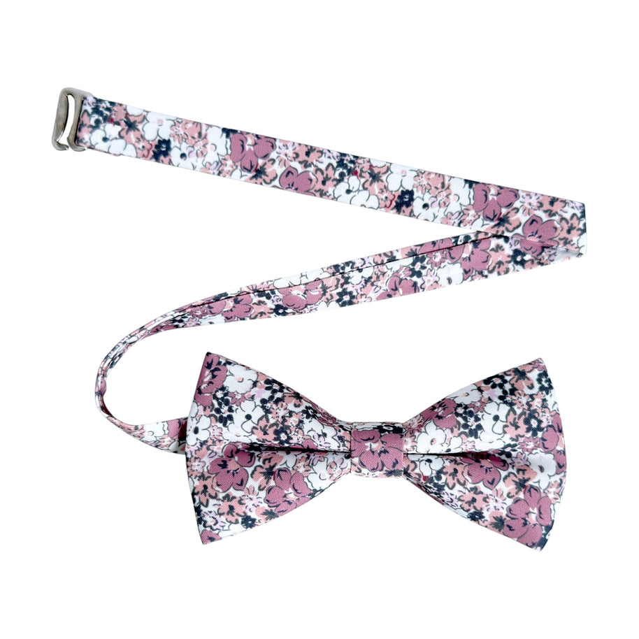 Dusty Pink Floral Bow Tie