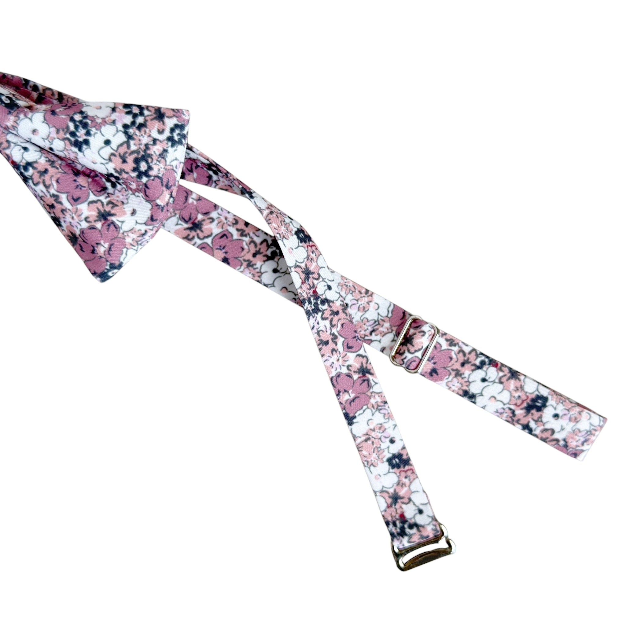 Dusty Pink Floral Bow Tie