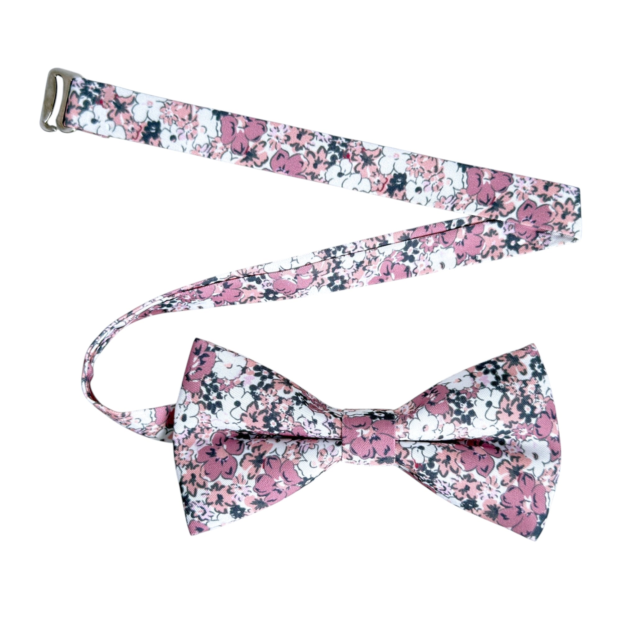 Dusty Pink Floral Bow Tie