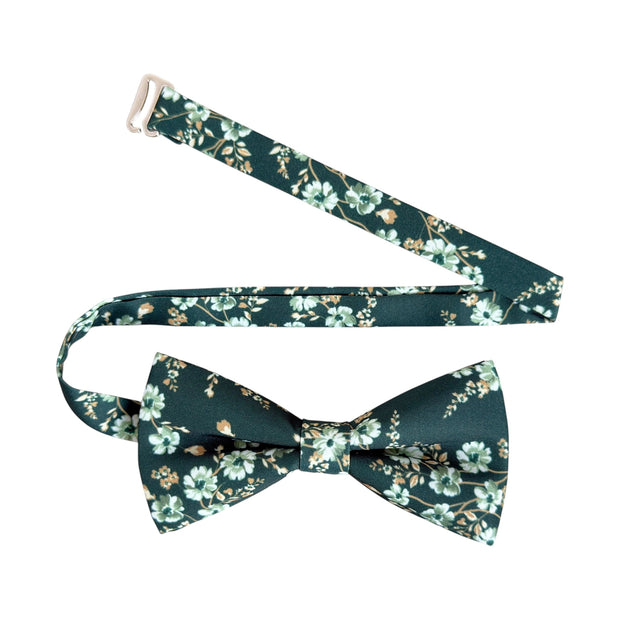Dark Green Floral Bow Tie for Men, Boys and Toddlers