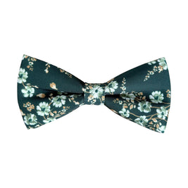 Dark Green Floral Bow Tie for Men, Boys and Toddlers