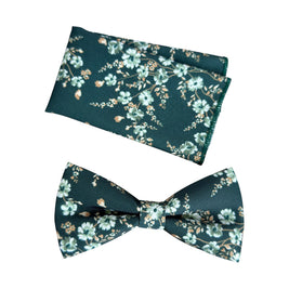 Dark Green Floral Bow Tie for Men, Boys and Toddlers