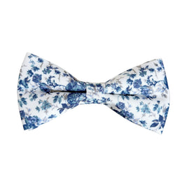 Dusty Blue Floral Bow Tie