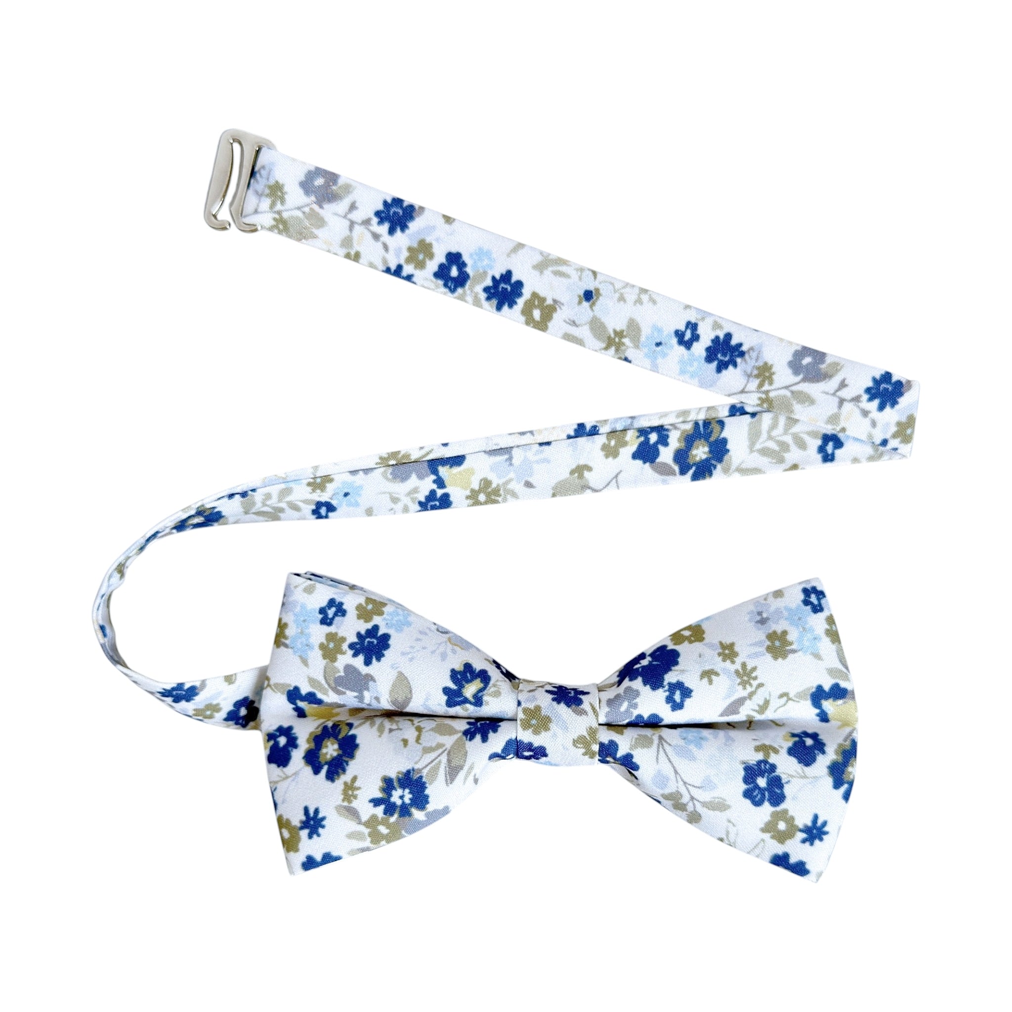 Navy Blue Floral Bow Tie