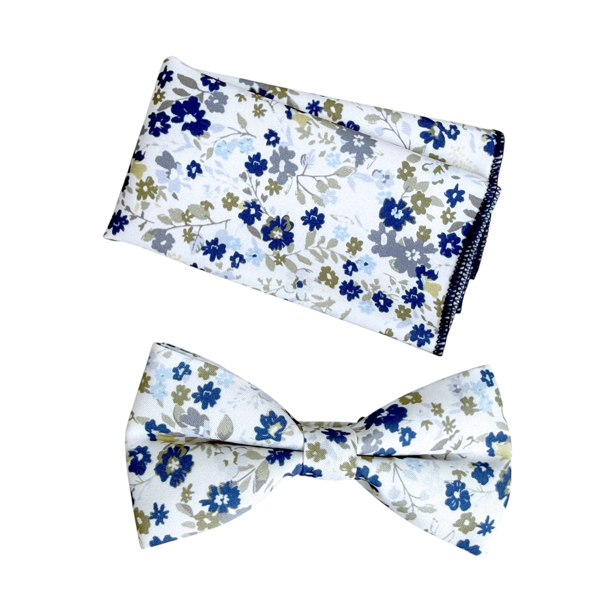 Navy Blue Floral Bow Tie
