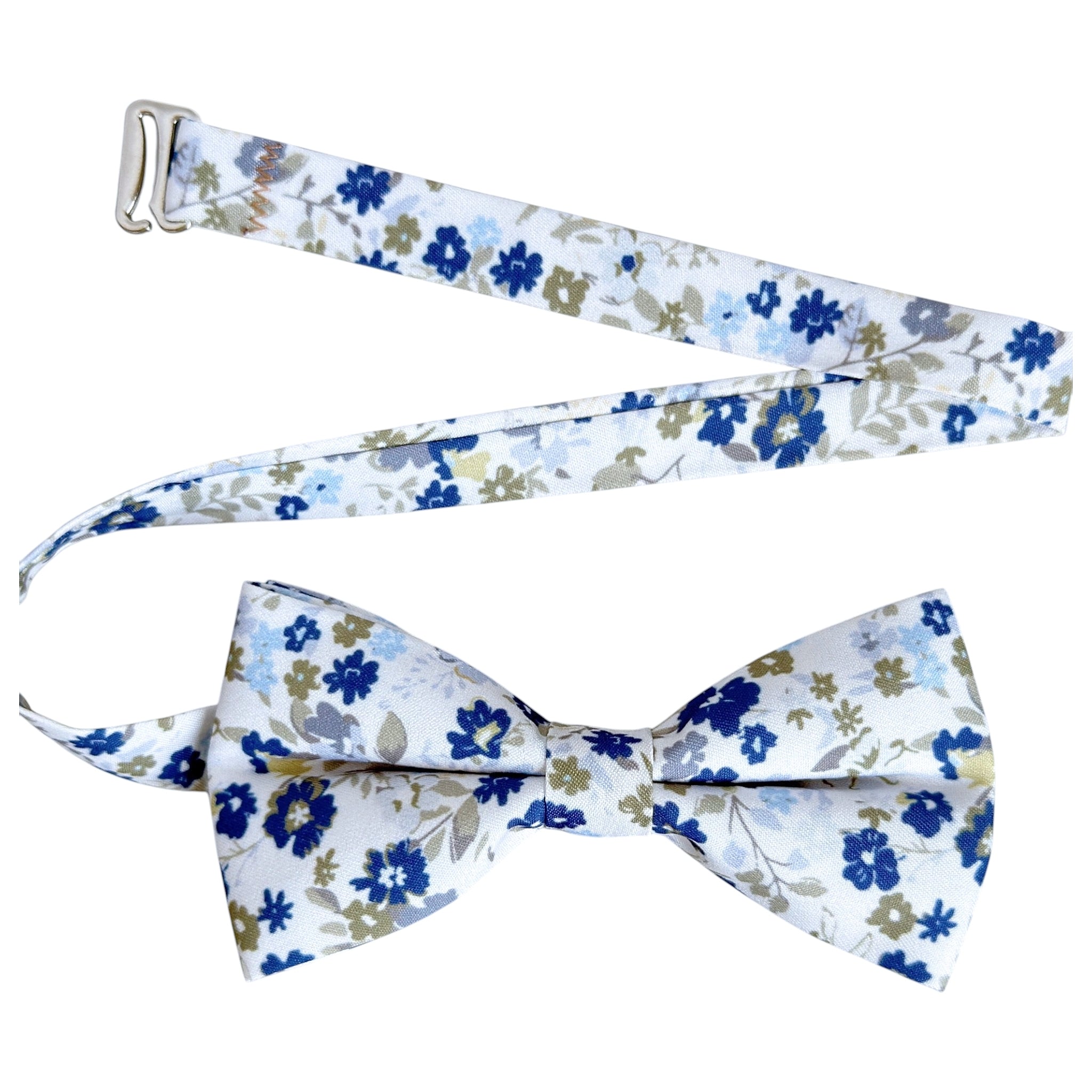 Navy Blue Floral Bow Tie