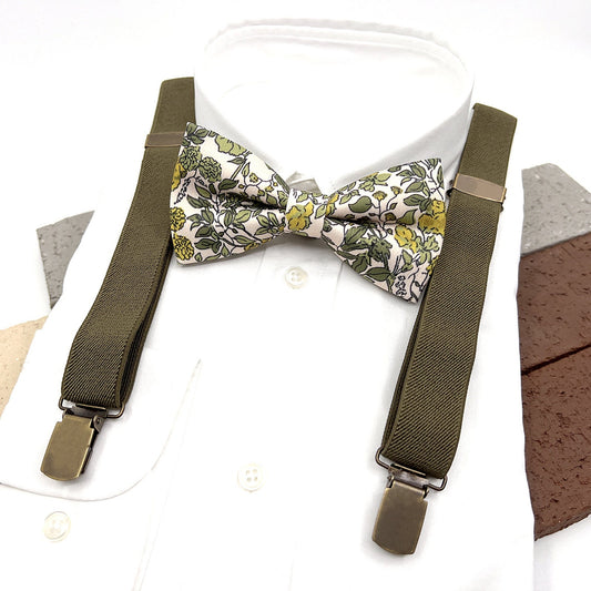 Olive Green Suspenders, Wedding Suspender, Groom Suspenders