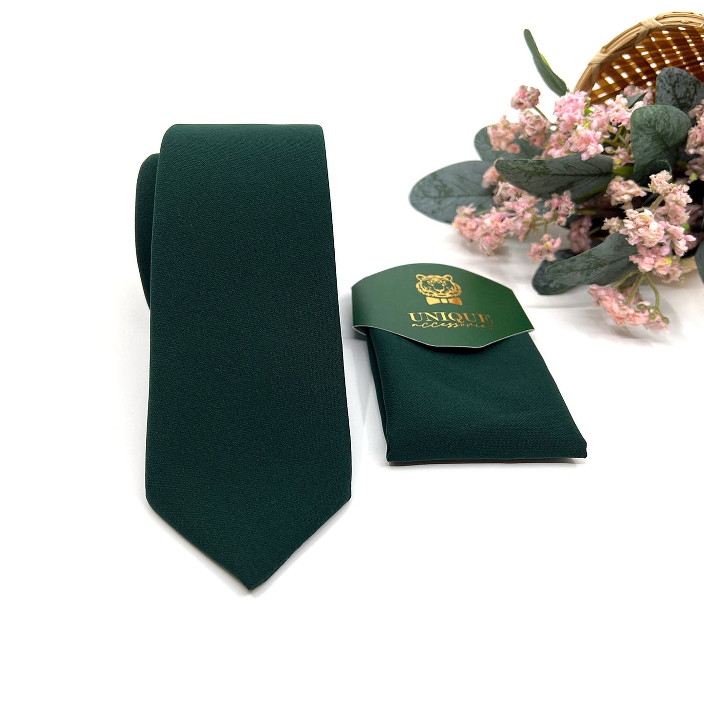 Dark Green Men ties, Wedding Groom Neckties, Groomsmen Necktie