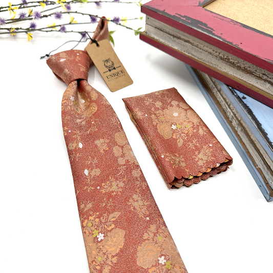 Terracotta Necktie, Tie for Mens, Groom Neckties, Wedding Tie